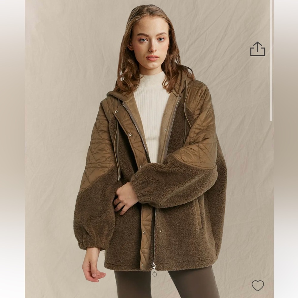 NAP Loungewear Sherpa Fleece Quilted Jacket